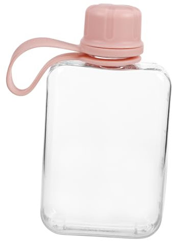 ibasenice Bouteille Eau Plate Portable Étanche et Compacte pour Voyage Sport et Fitness Flasque pour Randonnée Camping et Cyclisme Couleur Rose