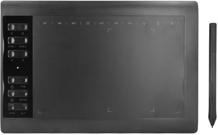 Jectse Tablette d'art Numérique Wear Proof 233PS 5080LPI 8192 Niveau-Sensibilité à la Pression-Tablette Graphique pour Téléphone Portable pour Ordinateur Portable, Induction électromagnétique, 7 8