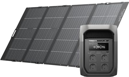 EcoFlow Delta 3 Max tragbare Powerstation mit 400W bifazialem Solarpanel | 2 048 Wh, 2 400 W X-Boost Ausgang, 500 W Solareingang, LiFePO4 Batterie, Solargenerator für Zuhause, Wohnmobil, Outdoor