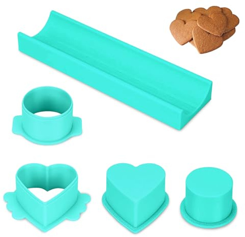 5 Pcs Mint Green Cake Pop Mould Set with Multiple Shapes, Food-Grade Silicone Cake Moulds for Baking and Desserts, Complete Cutter Kit for Home and Party Use