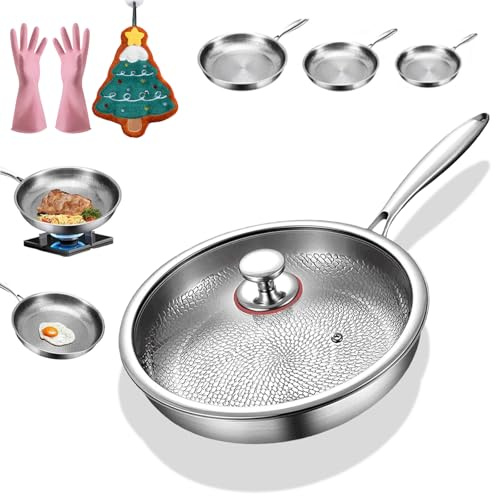 GLSAYZU Tovara Titanium Pro, padella migliorata Titaniumpro 2026, non rivestita, 26/28/30 cm, padella premium, antigraffio, estremamente durevole, con rivestimento antiaderente (28 cm, con copertura)