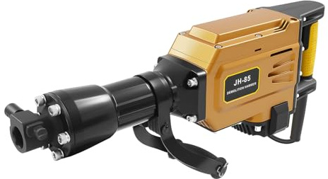 JJsdwin Electric Heavy Duty Jack Hammer, Demolition Hammer Drill with Lock Switch, Concrete Breaker for Demolition, Trenching and Chipping, 67x11x18cm