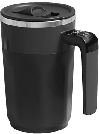 Zestivra självrörande mugg – 400 ml uppladdningsbart vatten dryckesartiklar med lock, smart mugg för dryck honung bar födelsedag jul kontor