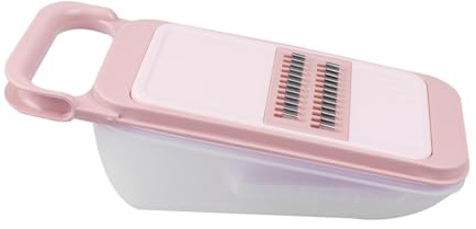 OSOLADY Râpe Multifonction à Gros Grains Rose avec 3 Lames en Acier Inoxydable, Ustensile Cuisine Manuel pour Carottes et Légumes, Coupe-légumes Ergonomique pour Préparation Rapide