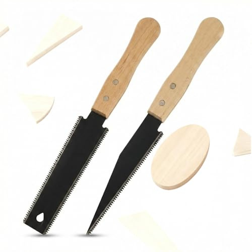 Japansäge Handsäge,2 Stück Doppelte Kante Ryoba,Zweischneidig Zugsäge 11/17 | Zweischneidig Zugsäge 11/17 TPI Holz Feinsäge für Holzbearbeitung, Dictum Japansäge für Präzise Holzbearbeitung DIY Möbelbau