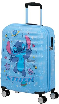 American Tourister Wavebreaker Disney - Stitch Valigia Cabina 55 cm, Valigia Rigida, Trolley Cabina per Ryanair & la Maggior Parte delle Compagnie - Stitch Universe
