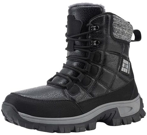 Botas de Pareja Botas de Nieve Invierno Zapatos Acolchados de Cálido Algodón Engrosado, Negro , 36 EU