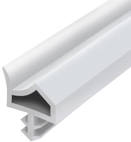 Gedotec Joint Calfeutrage Porte Fenêtre - Bande M 3967 pour Isolation Phonique et Thermique de Joint de Porte - Arrêt de Porte Isolant - Rouleau PVC Flexible - Largeur: 12 mm - Butée: 5 mm – Blanc