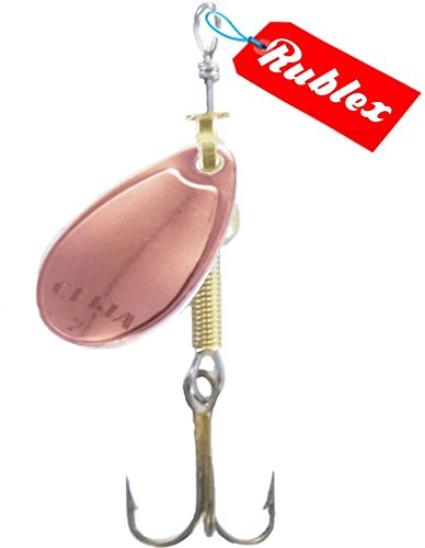 RUBLEX - 5 Cucharillas de Pesca Celta-0 Cobre 1,50 GMS.