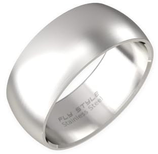 Fly Style Breiter Edelstahl Bandring - Herren Damen Daumenring - Hochwertiger Verlobungs- und Ehering, Ring Grösse:22.9 mm, Oberfläche:10mm Matt