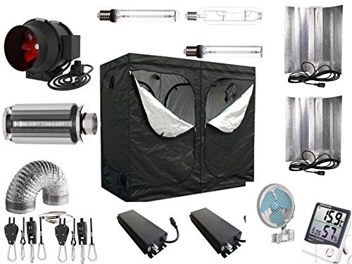 Nito GmbH Growbox Komplettset 200x100x200 cm AKF 850m³/h Pro elektronisches VSG dimmbar NDL (2 x 660 W dimmbar)