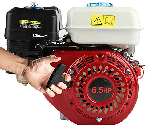 Benzinmotor 6,5 PS, 4-Takt OHV Motor, Thermobenzinmotor mit Zugstart, Kurbelwelle 20 mm, 3,6 l Tank, Universal