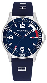 Tommy Hilfiger Orologio Bambino Quadrante Blu, Cinturino in Silicone Blu, Cassa Acciaio 34mm, Lunetta in Alluminio, Quarzo, 5 ATM