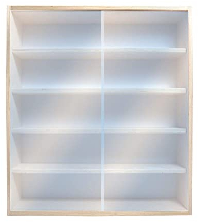 Alsino Vitrine für Sammelfiguren Vinyl Figuren Sammlervitrine - 50 cm Breit 58 cm Hoch 5 Fächer V-17.50 - aus Deutscher Holzmanufaktur - Setzkasten Holz - mit 2 Scheiben