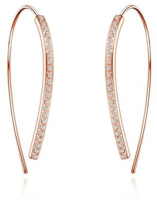 Philip Jones Rose Gold Plated Thread Earrings Created with Zircondia® Crystals