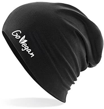 Huuraa Beanie Go Vegan Blätter Geschenk Black Go Vegan Präsent