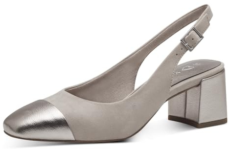 MARCO TOZZI Donna Décolleté morbido Feel Me plantare morbida fodera interna Vegano Vegano, beige (DUNE COMB), 40 EU