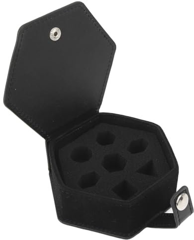 Würfelbox, PU-Leder und Schwamm, Multifunktionales Tragbares Würfel-Aufbewahrungstablett, Würfeltablett, Würfel-Aufbewahrungsbox für Reisen, Schwarz, Hex