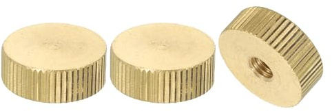 QUARKZMAN Gerändelte Daumenmuttern, 3 Stück M6 x D20mm x H7mm Messing Griffmuttern Rändelmuttern mit Hohem Kopf Befestigungselemente für 3D-Drucker Teile, Maschinenwerkzeuge
