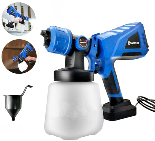 550W Elektro Farbspritzpistole mit Fließbecher, 1000 ml-Behälter, 3 Spritzmuste, Einstellbare Fließgeschwindigkeit für Lacke & Wandfarbe im Innen