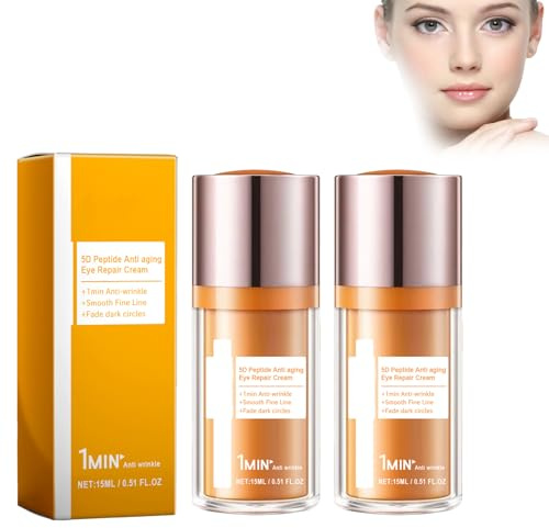 2PCS Crema per gli Occhi, Crema Riparatrice Antietà per gli Occhi ai Peptidi 5D, Riduce le Linee sottili e Rimuove le Borse per gli Occhi, Per Ridurre le Linee Sottili