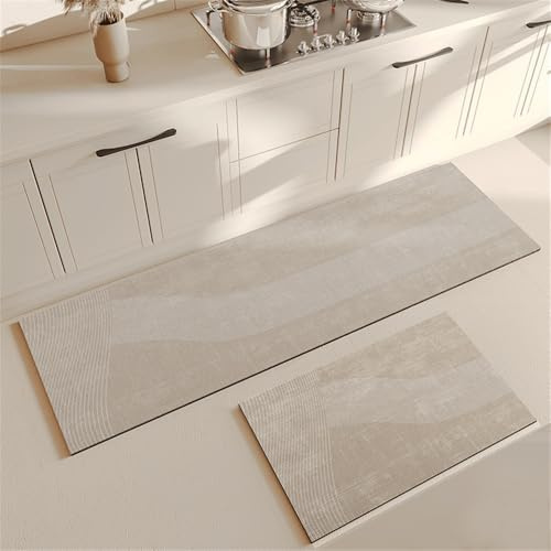 Highdi Tappeto Cucina Antiscivolo Tappeto Passatoia Cucina Lavabile Moderno Tappeto da Cucina Lungo Tappeti Runner Tappeto Corridoio per Ingresso Soggiorno Bagno (45x180cm,Grigio Ardesia)