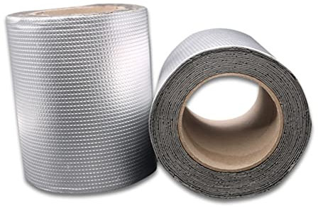 HAWILLOSCH Roof Leak Repair Tape Butyl Rubber for Outdoor Use Flashing Tape Aluminum Surface 5cm x 3m