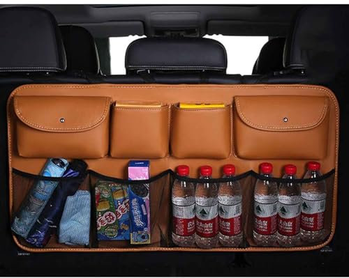 FNUQKREF Auto Kofferraum Organizer Für Opel Zafira B 2005-2014, Faltbar Hängender Aufbewahrungstasche Großer Kapazität Kofferraumtaschen Wasserdichter Innere Zubehör,C/Brown