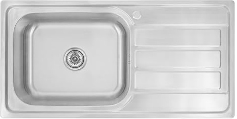 Omeere, Fregadero de cocina 100 x 50 B, acero inoxidable 304, grosor de material 0,8 mm, XXL, 50 x 40 cm, fregadero empotrable, rectangular, 1 cuenco, escurridor (escurridor a la derecha)