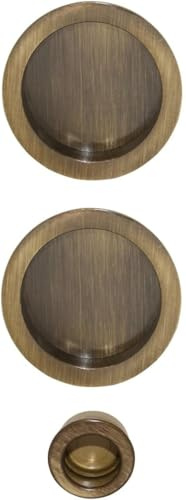 Kit Serratura per Porta Scorrevole – Rosetta Tonda Cieca in Zama, Maniglia Senza Serratura, Design Moderno e Funzionale (Bronzo) | Maniglia Senza Serratura, Design Moderno e Funzionale