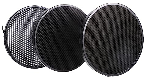 KICHOUSE Diffuseur Nid d'abeille pour Flash Standard, Ensemble 3 Pièces, Accessoires Photo pour Contrôle Précis Lumière, Utilisation Studio Photo, Conception Professionnelle