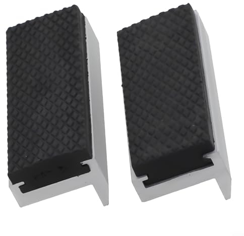 Magnetisches Schraubstockabdeckungs-Set, Aluminiumlegierung, Gummi-Backenpolster mit Anti-Rutsch-Muster für 7,6 - 20,3 cm Werkbank-Schraubstock, 75 mm, 2 Stück