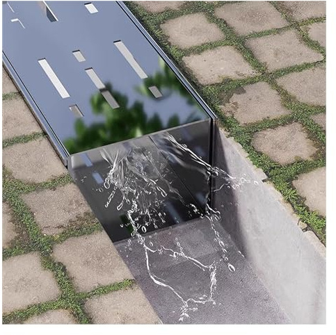 Canaleta de Desagüe Drenajes De Zanja De Acero Inoxidable Para Exteriores, Canal Lineal De Drenaje Para Piscina Patios Cubiertas Jardines Garajes Suelos, Canal De Agua De Lluvia Rejillas De Drenaje De