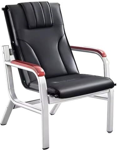 QSNYJPL Banc avec Accoudoirs 1 Place et Dossier, Chaises de Réception avec Cadre en Acier Laminé à Froid, Chaise Salle d'Attente pour Bureau, Aéroport, Hôpital, Banque(Black)