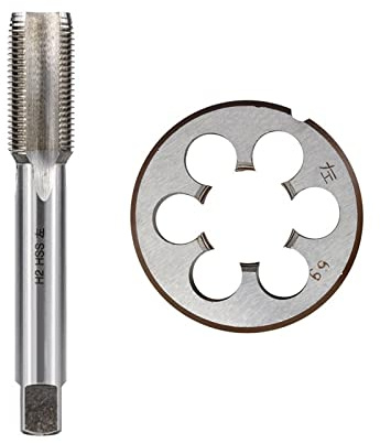 EJGMCNSGB Juego de 2 machos y terrajas HSS para roscar y terrajar Metales, 2 Unidades M8 x 1,25
