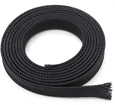 Kabelschlauch Flexibler,Kabelschutzschlauch 5m / 10m Black Pet Geflochtene Ärmeldurchmesser Isolierte Kabel-Datenleitung Schutzdraht Kabel Flamme-Verzögerung Nylon-Röhrchen(10 Meters,40mm)