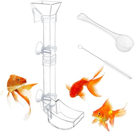 Tubo de alimentación de Acuario - Kit de de camarones | Bandeja de alimentación de acrílico Transparente + Platos de Alimentos, diseño de Doble Tubo para camarones, Peces, Caracoles | Kit de