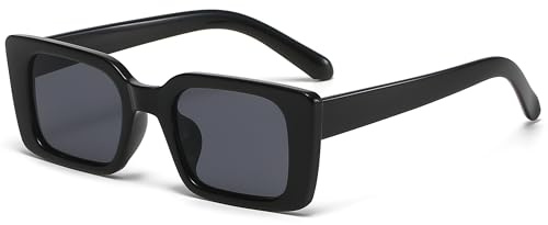 Hviomru Trendy Rechteck-Sonnenbrille für Herren & Damen Quadratische Sonnenbrille mit dickem Rahmen