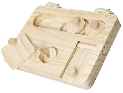ZYMIADOU Jouet puzzle en bois pour perroquets combinant défi de recherche de nourriture et escalade - Caractéristiques pour décoration de cage à oiseaux - Station d'alimentation interactive pour