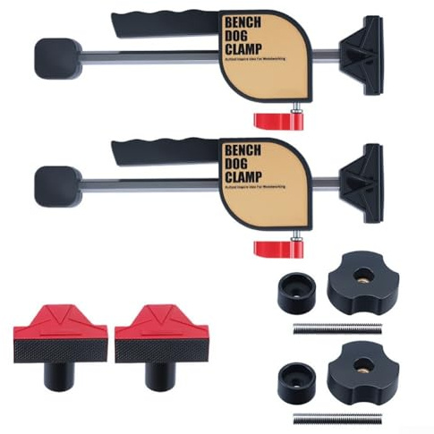 Pinces de maintien à dégagement rapide pour banc avec trous de 19 mm en métal réglables avec bouton de verrouillage, clé et tige de support pour une fixation sûre