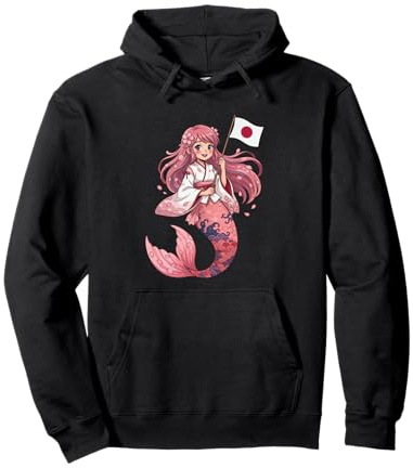 Princesa Japonesa de Sirena Sakura – Bonito Recuerdo de la Bandera de Japón Sudadera con Capucha