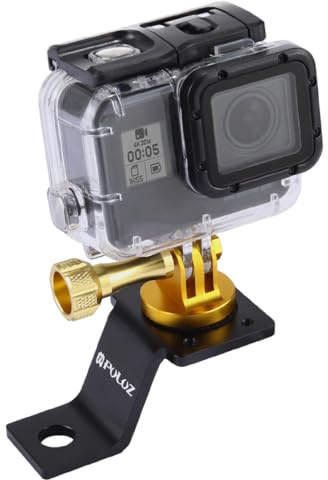 PULUZ Go Pro Motorcycle Camera Mirror Mount for GoPro Hero12 Black 11 109 8 7 6 5, Action Camera Mirror Mount for Insta360 Ace/Ace Pro, DJI Osmo Action 4
