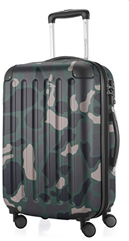 Hauptstadtkoffer Spree - Handgepäck, 55 x 36 x 21 cm, TSA, 4 Rollen, 42 Liter, Reisekoffer, Hartschalenkoffer, Rollkoffer, Bordgepäck Koffer, erweiterbar, Camouflage