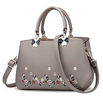 NICOLE&DORIS Frauen Blumen Top Handle Handtaschen Umhängetasche Crossbody Tasche Tote Damen Satchel PU Leder Blume