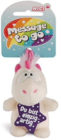NICI Anhänger Einhorn Theodor Du bist einzigartig, 8 cm, weiß/pink
