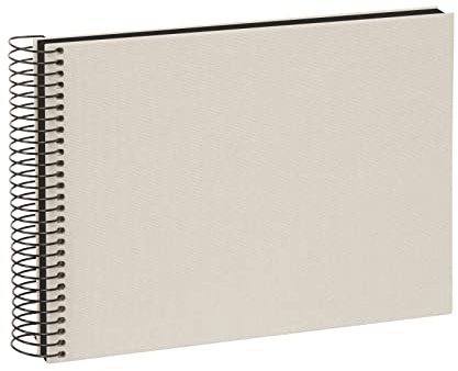 goldbuch 20923 Spiralalbum Bella Vista, Foto Album 24x 17cm, Fotoalbum mit 40 schwarze Seiten, Erinnerungsalbum aus Leinen, Fotobuch für Bilder und Fotos zum Einkleben, Sandgrau