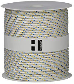 Hummelt® SilverLine-Rope Schot Seil Polyesterseil 6mm 50m weiß/blau/gelb auf Rolle
