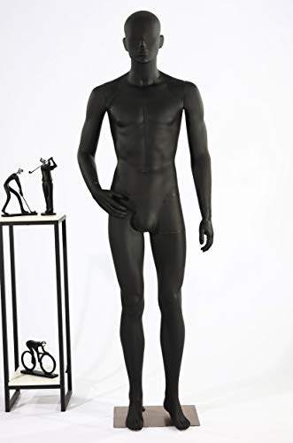 Eurohandisplay männliche Schaufensterpuppen LM2-8 abstrakte schwarz matt lackierte Schaufensterpuppe in schwarz Nase und Mund geformt Mannequin (LM2-8 Mann)