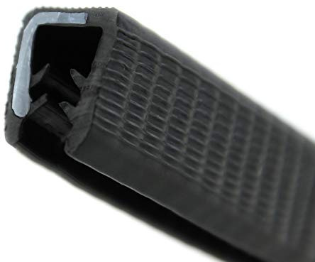 SMI-Kantenschutzprofil KS5-8S-POM für 5-8mm PVC Schwarz selbstklemmend ohne Kleber ROSTFREI dank POM-Klemmband- Kantenschutz, Kederprofil, Kantenprofil, Kantenschutzleiste für Bleche, Platten (5 m)