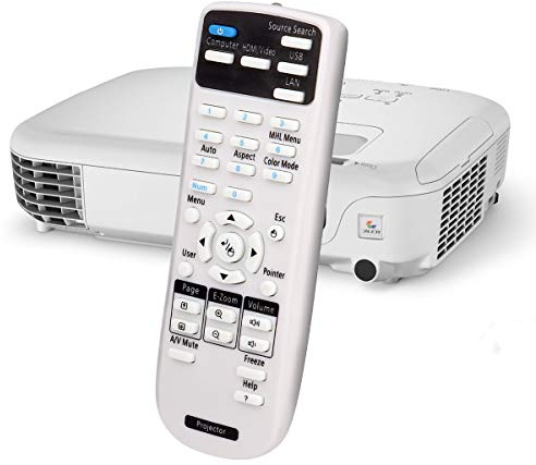 Aimdio 218178800 161371700 Beamer Fernbedienung für EPSON EB-U42 EB-W41 EB-W05 EB-X05 EB-S05 EH-TW650 EB-520 EB-525W EB-530 EB-535W EB-570 EB-575W EB-580 EB-585W EB-595Wi EB-2042 2142W 2247U 960W